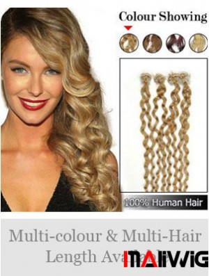 Hairstyles Brown Curly Micro Loop Ring Hair Extensions