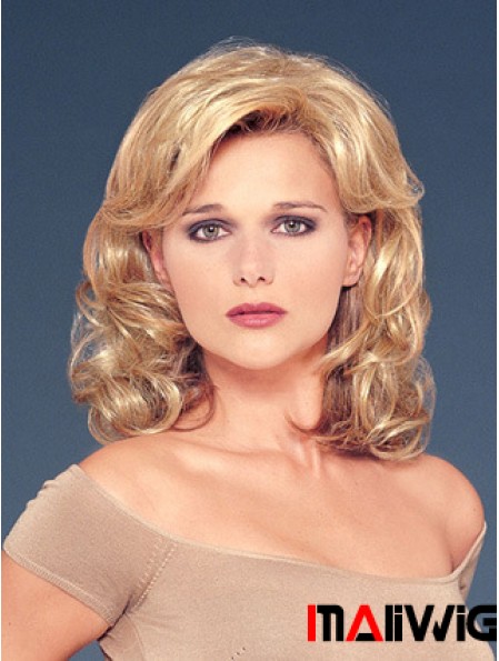 Hair Falls With Sunthetic Blonde Color Wavy Style