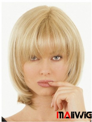 Hair Toppers Half Wigs With Remy Straight Style Blonde Color