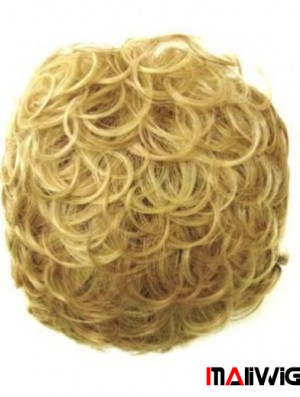 Incredible Blonde Curly Synthetic Clip In Hairpieces