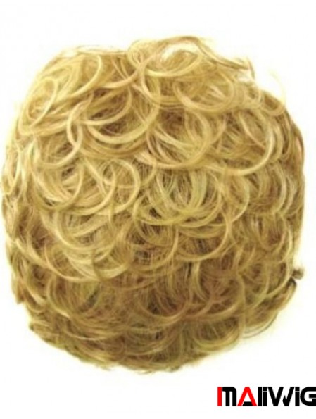 Incredible Blonde Curly Synthetic Clip In Hairpieces