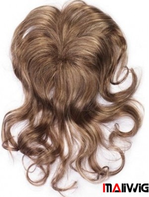 Clip In Hairpieces With Synthettic Wavy Style Brown Color
