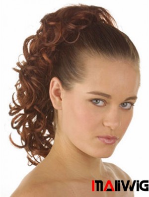 Hair Ponytail With Synthetic Curly Style Auburn Color